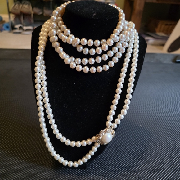 3.6 Lb Vintage Beaded Bauble Antique Pearl Style Necklace Lot - Picture 9 of 14